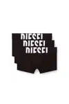 Diesel Three-pack Boxer Briefs In Stretch Cotton In Black