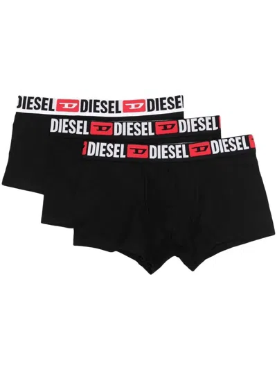 Diesel Set Of 3 Umbx-damien Boxers In Black