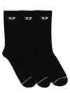Diesel Set Of Three Socks In Black