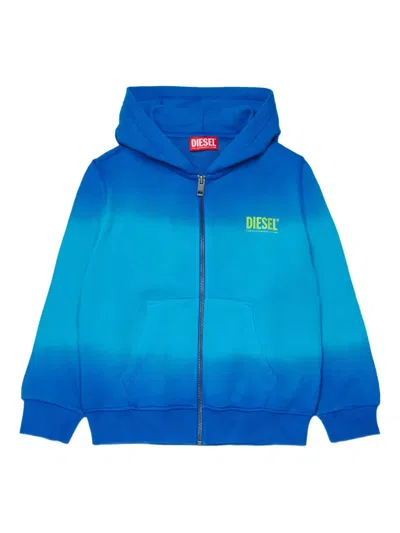 Diesel Kids' Shade Over Zip Hooded Sweatshirt In Multi