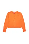 Diesel Oval D Cardigan In Orange