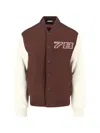 Diesel Casual Jacket With Contrast Sleeves And Ribbed Accents In Brown