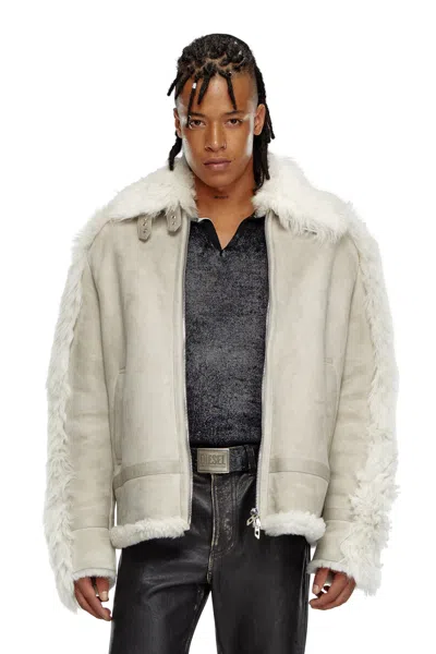 Diesel Shearling Jacket In Grey