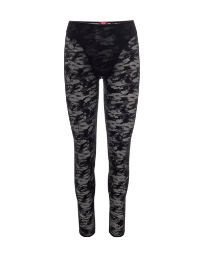 Diesel Sheer Lace Skinny Leggings In Ebony