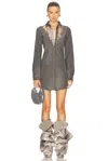 Diesel Abstract Print Asymmetric Hem Dress In Smoke & Grey