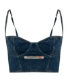 Diesel Effect Cotton Mini Top With Adjustable Straps In Blue