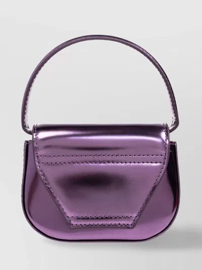Diesel Shiny Leather Mini Bag With Metallic Finish