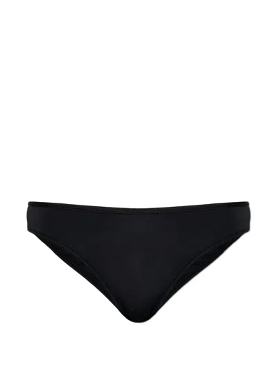 Diesel Shirley-utlt Logo-plaque Bikini Bottoms In Black
