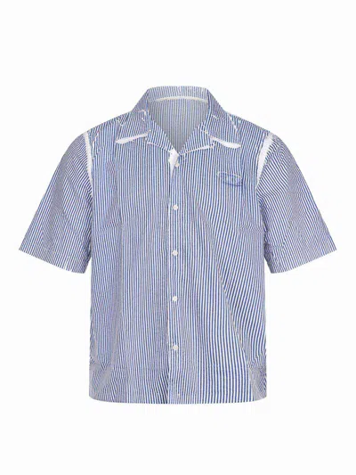 Diesel Striped Short-sleeve Shirt In Blue