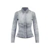Diesel Distressed Long Sleeve Fitted Top In Blue