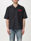 Diesel Camicia Bowling Con Logo Ricamato In Black