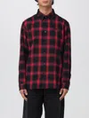 Diesel Button-up Shirt With Bold Checkered Pattern In Red
