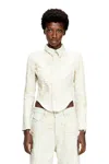 Diesel Shirt In Jacquard Denim With Floating Threads In White