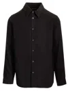 Diesel Twill Cotton Layered Shirt With Long Sleeves In Black