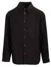 Diesel Black Shirt With D Logo On The Front In Lyocell Man