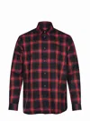 Diesel Button-up Shirt With Bold Checkered Pattern In Red