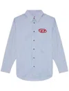 Diesel Embroidered-logo Striped Poplin Shirt