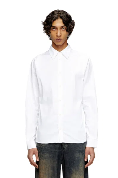 Diesel Shirt With Embroidered Oval D In White