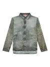 Diesel Mens 02 S-simply-lkct Denim-print Woven Shirt In Blue