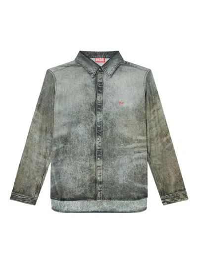 Diesel Camicia 's-simply-lkct' Effetto Marmorizzato In Blue