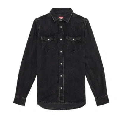 Diesel D-vega Denim Shirt In Black