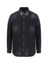 Diesel Long Sleeve Shirt With Point Collar And Buttoned Cuffs In Black