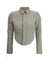 Diesel White De-madeline-fsg Shirt In Blue