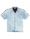 Diesel Camicia Bowling In Denim Con Oval D In Denim