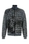 Diesel Houndstooth Bomber Jacket In Gray