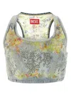Diesel Sequin Embellished Sleeveless Racerback Crop Top In Multicoloured