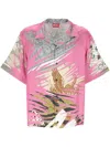 Diesel Cuban Collar Graphic Print Relaxed Fit Shirt In Pink