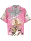 Diesel Cuban Collar Graphic Print Relaxed Fit Shirt In Multi