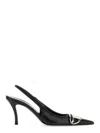 Diesel Venus Leather Slingback Pumps Kitten Heel In Black