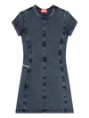 Diesel Mini Dress In Denim-look Jersey In Blue