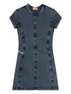 Diesel Mini Dress In Denim-look Jersey In Blue