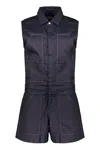 Diesel Short Denim Jumpsuit In Dark Blue Without Sleeves Versatile In Blue