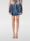 Diesel De-ria Asymmetric Denim Mini Skirt In Hellblau