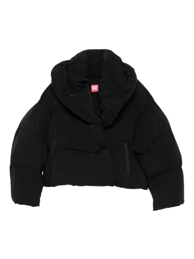 Diesel Short Down Jacket In Black