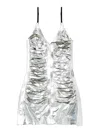 Diesel Shimmering Metallic Ruched V-neck Dress