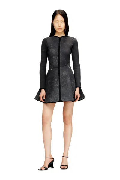 Diesel Short Dress In Marbled Scuba In Black