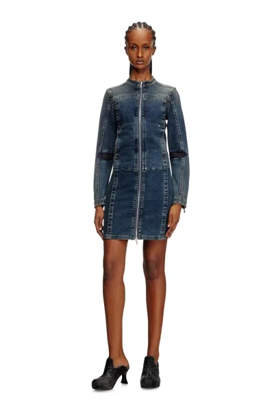 Diesel Short Dress In Rehab Denim In Blue