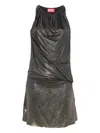 Diesel Draped Corset Halter Neck Mini Dress In Multi