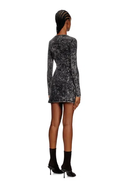 Diesel Short Dress With Zipped Cut-out In Black