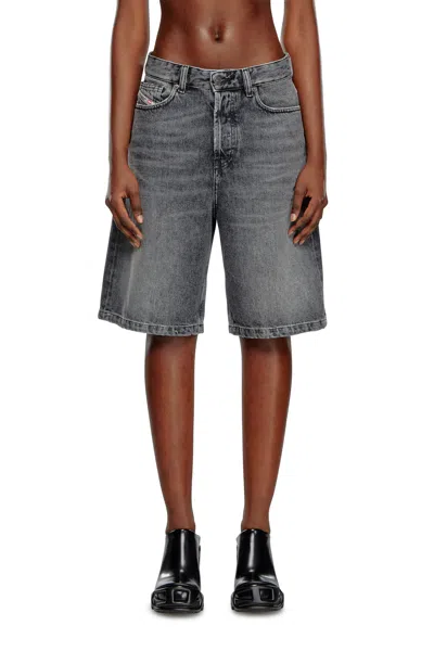 Diesel Short In Denim Clean-wash In Gray