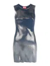 Diesel Woman Mini Dress Blue Size L Cotton In Blue
