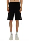 Diesel Crown-div Shorts Elastic Waistband Pockets In Black