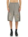 Diesel Distressed Shorts In Grey