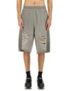 Diesel Distressed Shorts In Grey