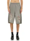 Diesel Distressed Shorts In Grey