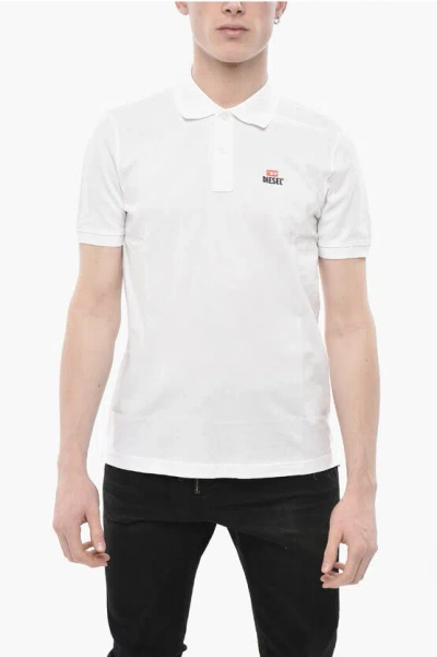 Diesel Short-sleeve Cotton Pique Polo T-smith-div-new In White